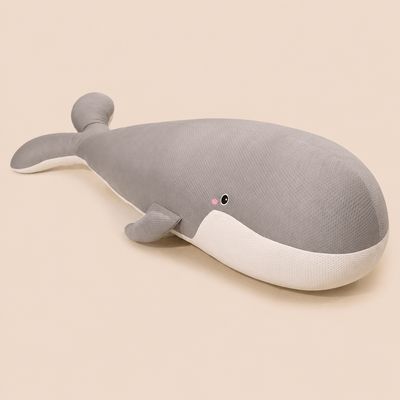 Coussin Peluche Baleine en Soie Glacée