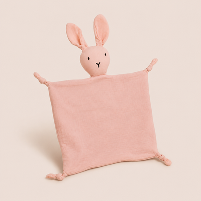 Doudou en Mousseline de Coton de Lapin - Rose