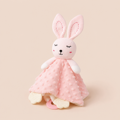 Doudou Mouchoir Lapin Rose pour Bébé
