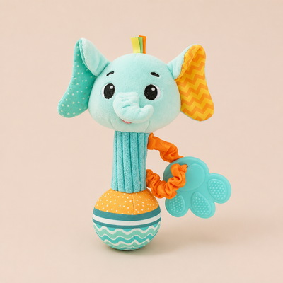 Hochet Bâton Éléphant en Peluche