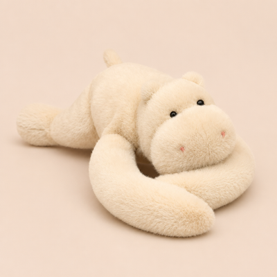 Peluche Hippopotame Blanc Lestée