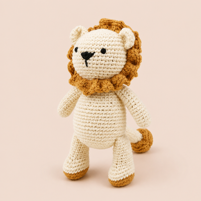 Peluche Lion Crochet - 19 Cm