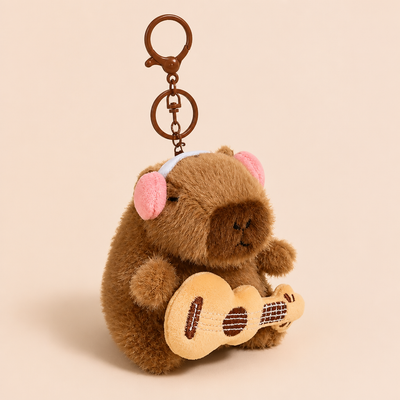 Pendentif Capybara Peluche Musiciens