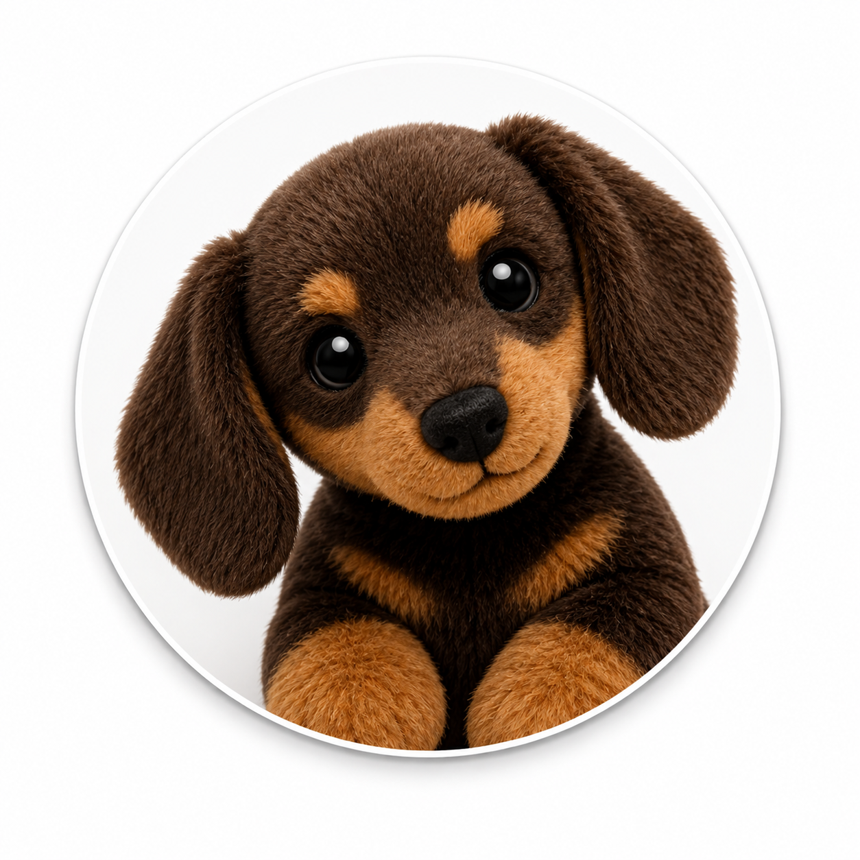 Peluche teckel au corps allongé tout doux, vignette de la collection peluche teckel