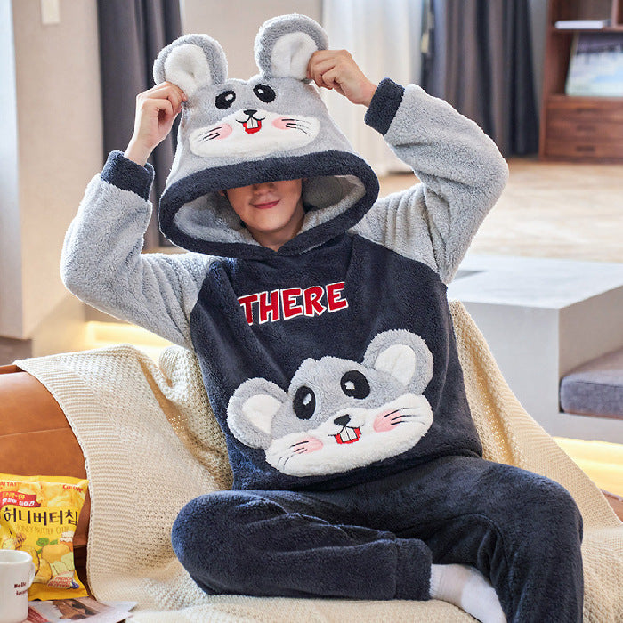 Pyjama moumoute souris grise à capuche homme