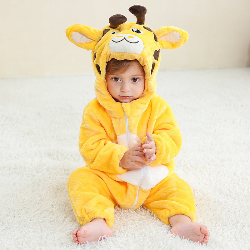 Kigurumi girafe enfant doux en flanelle