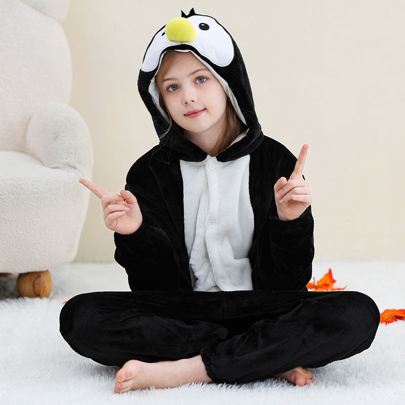 Pyjama une pièce pingouin enfant en flanelle