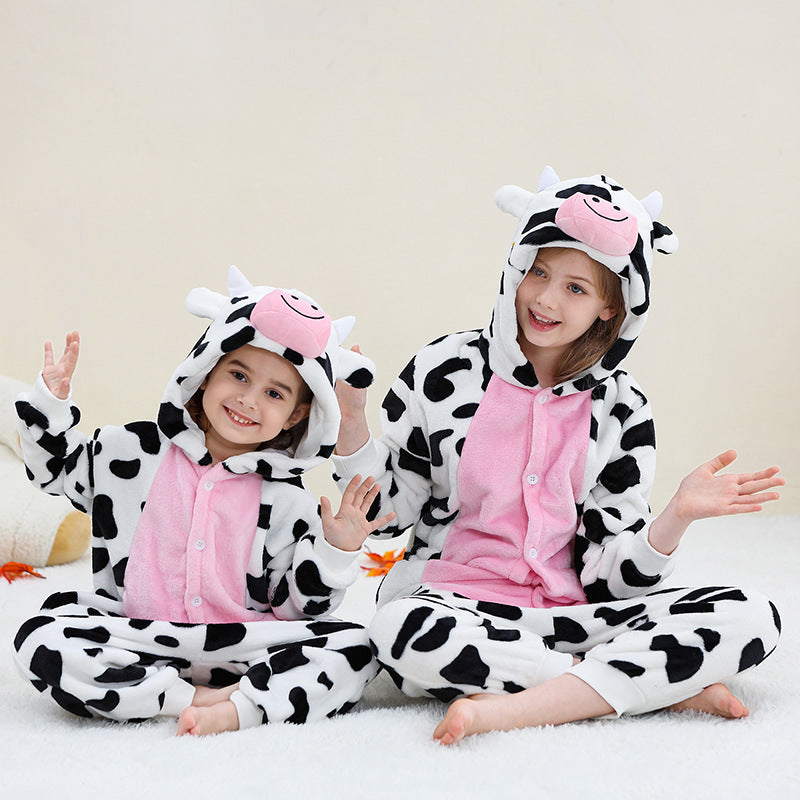 Combi pyjama vache enfant en flanelle