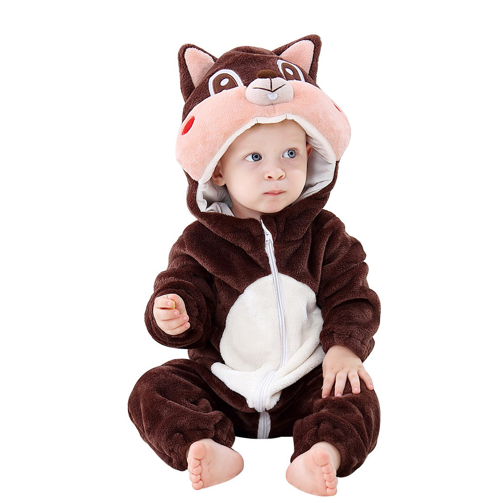 Combi pyjama écureuil enfant en flanelle
