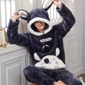 Pyjama chaud lapin blanc à capuche homme grande taille