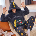Ensemble pyjama dinosaure bleu à capuche homme