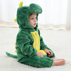Combi pyjama dragon vert enfant en flanelle