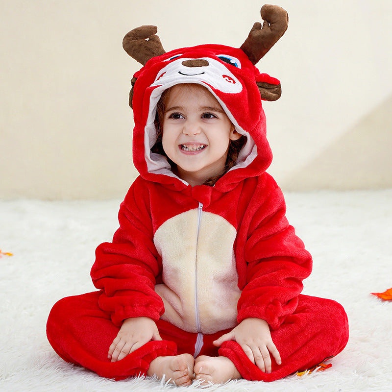 Pyjama enfant élan rouge en flanelle