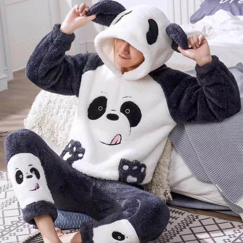 Pyjama pilou pilou panda à capuche homme grande taille
