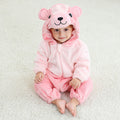Combinaison pyjama ours rose enfant en flanelle