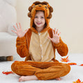 Combinaison pyjama lion enfant en flanelle