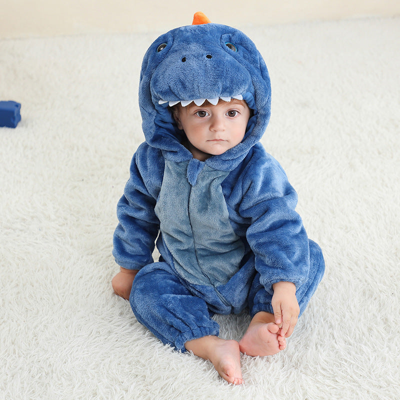 Pyjama une pièce enfant dragon bleu en flanelle