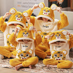 Pyjama pilou pilou tigre doux à capuche famille