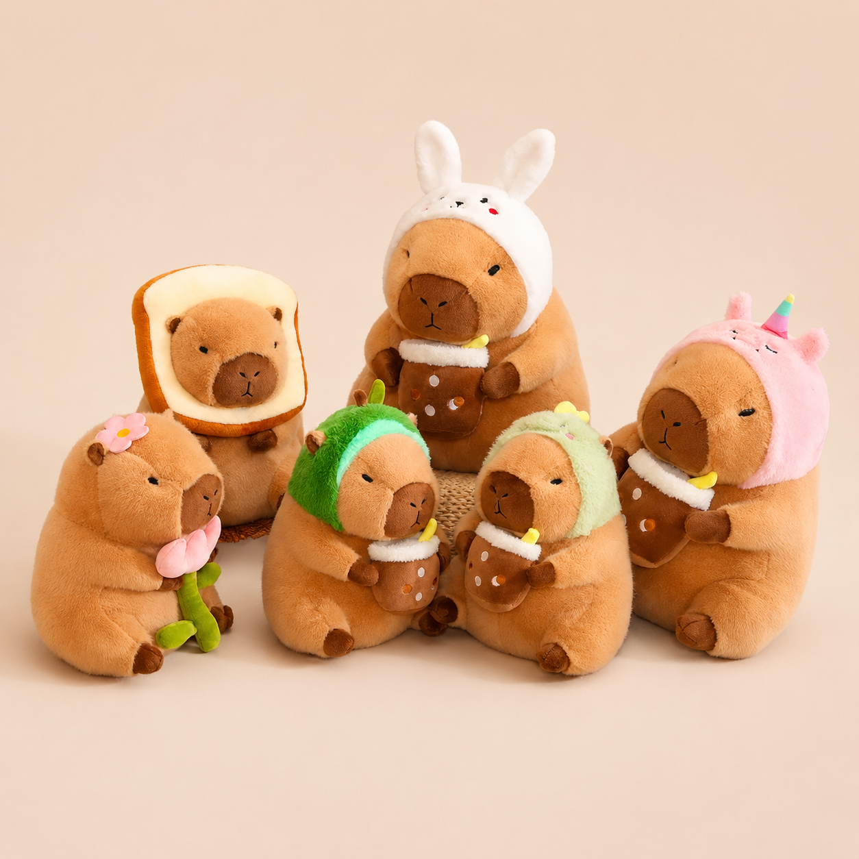 Pack de 6 Capybara Déguisé en Famille