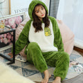 Pyjama pilou pilou grenouille verte à capuche adulte