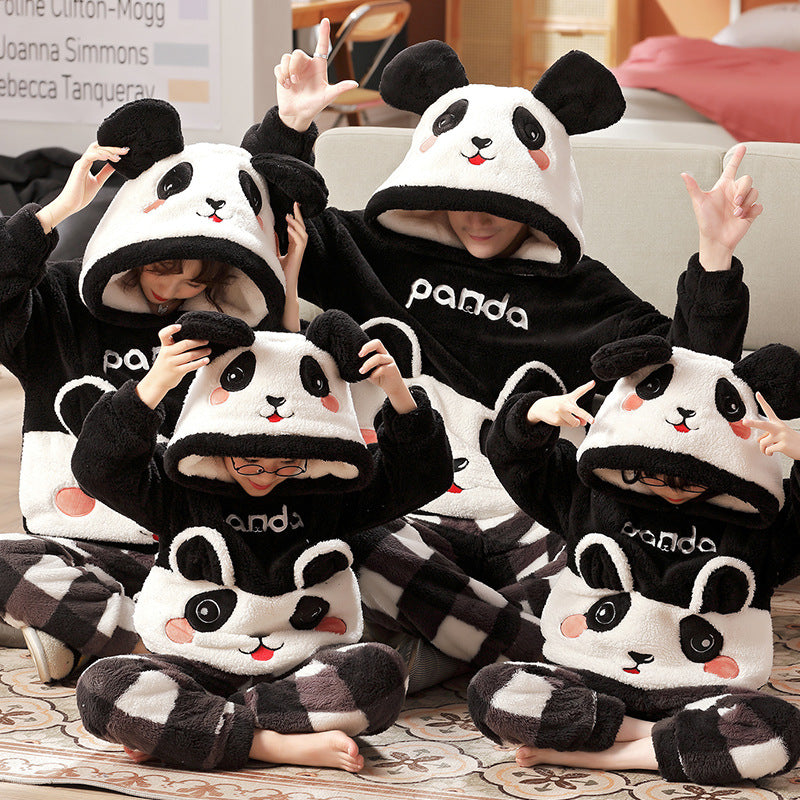 Pyjama moumoute panda noir doux