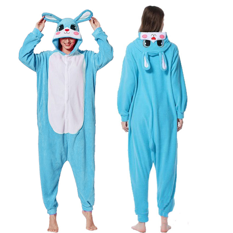 Kigurumi lapin bleu adulte en polaire