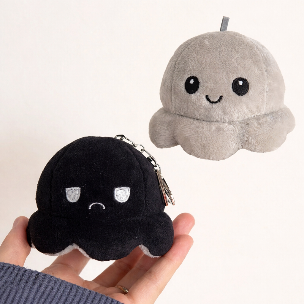 Peluche Pieuvre Reversible Noir - vue 2