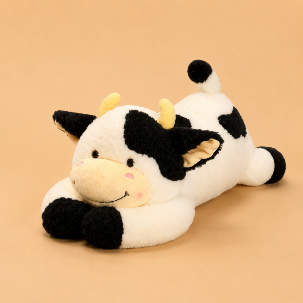 Grosse Vache Noir et Blanc en Peluche