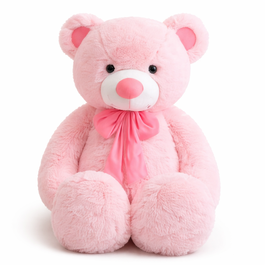 Grand Ours en Peluche Rose - vue 2