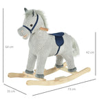 Cheval a Bascule Gris en Peluche - vue 4