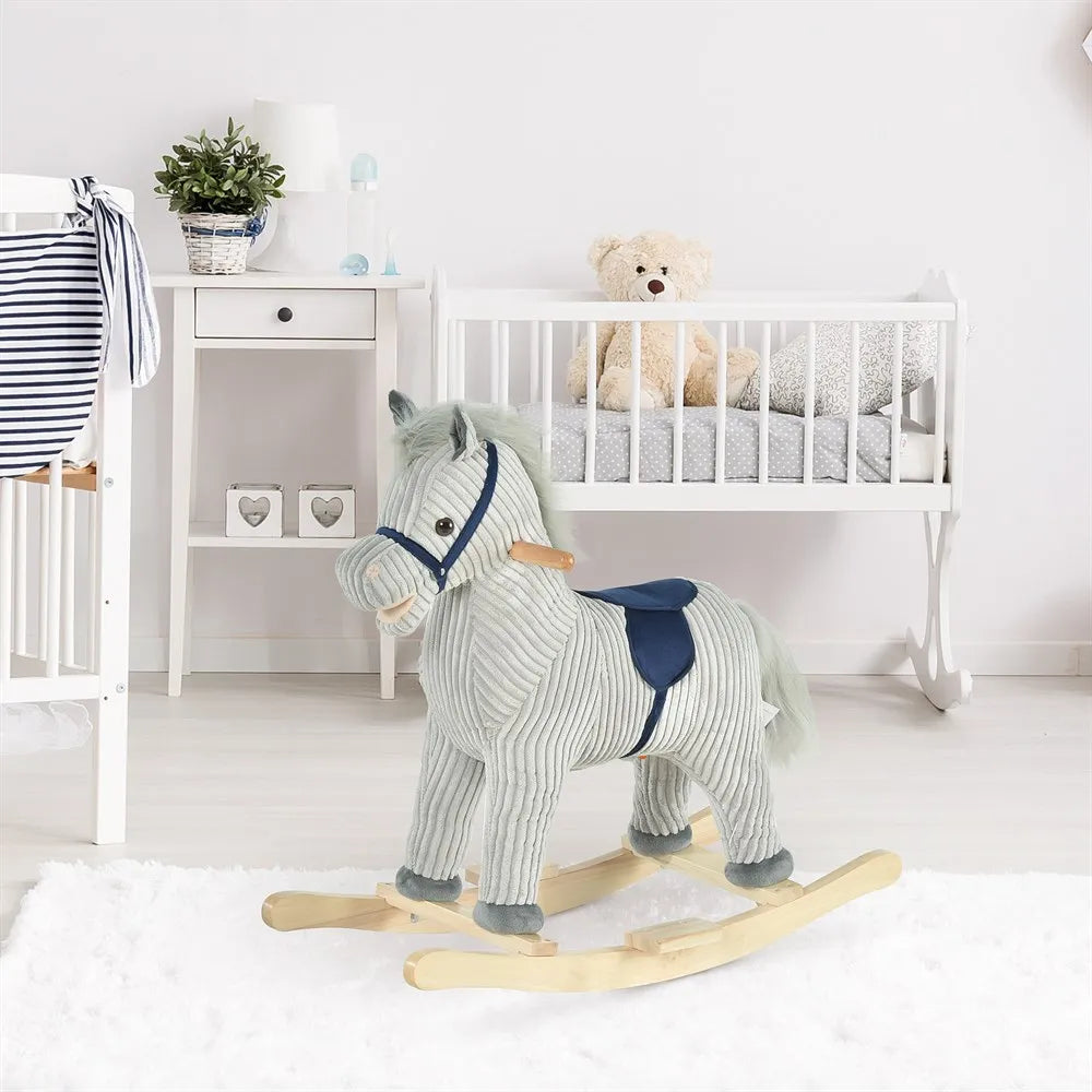 Cheval a Bascule Gris en Peluche - vue 3