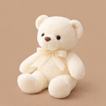 Ours Blanc en Peluche sur fond caramel