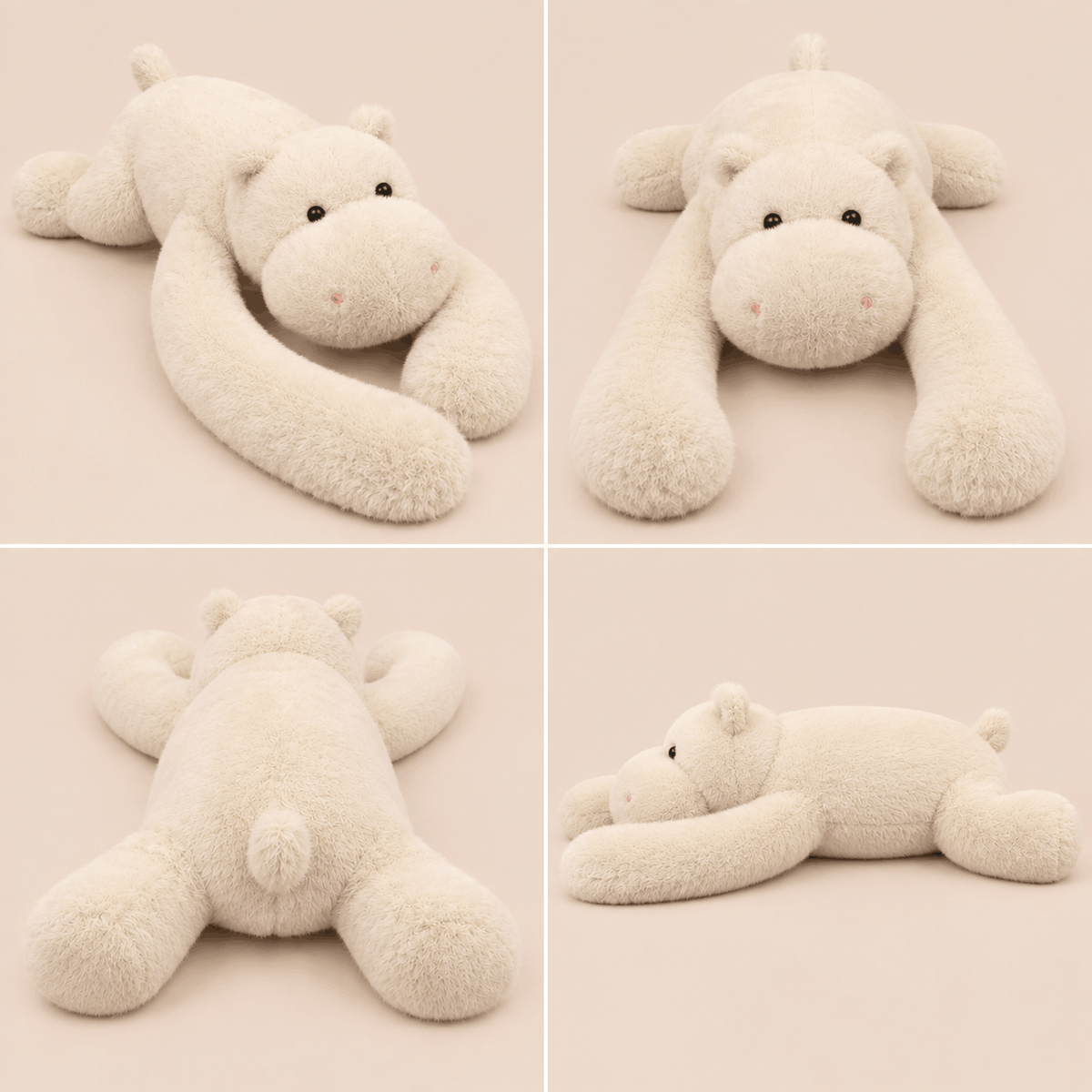 Peluche Hippopotame Blanc Lestée