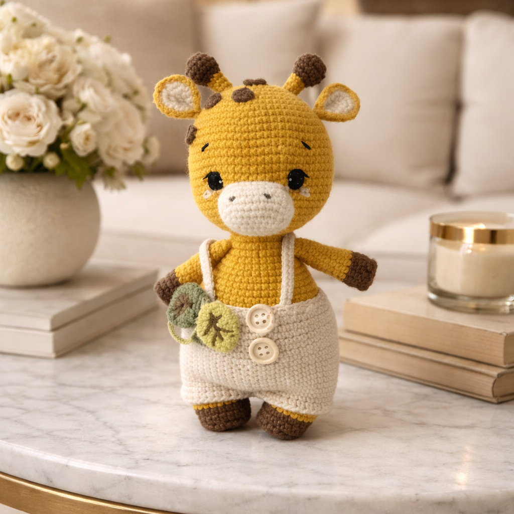 Peluche Girafe Kawaii sur table 