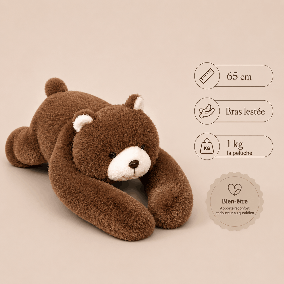Peluche Ours Lestée - Marron