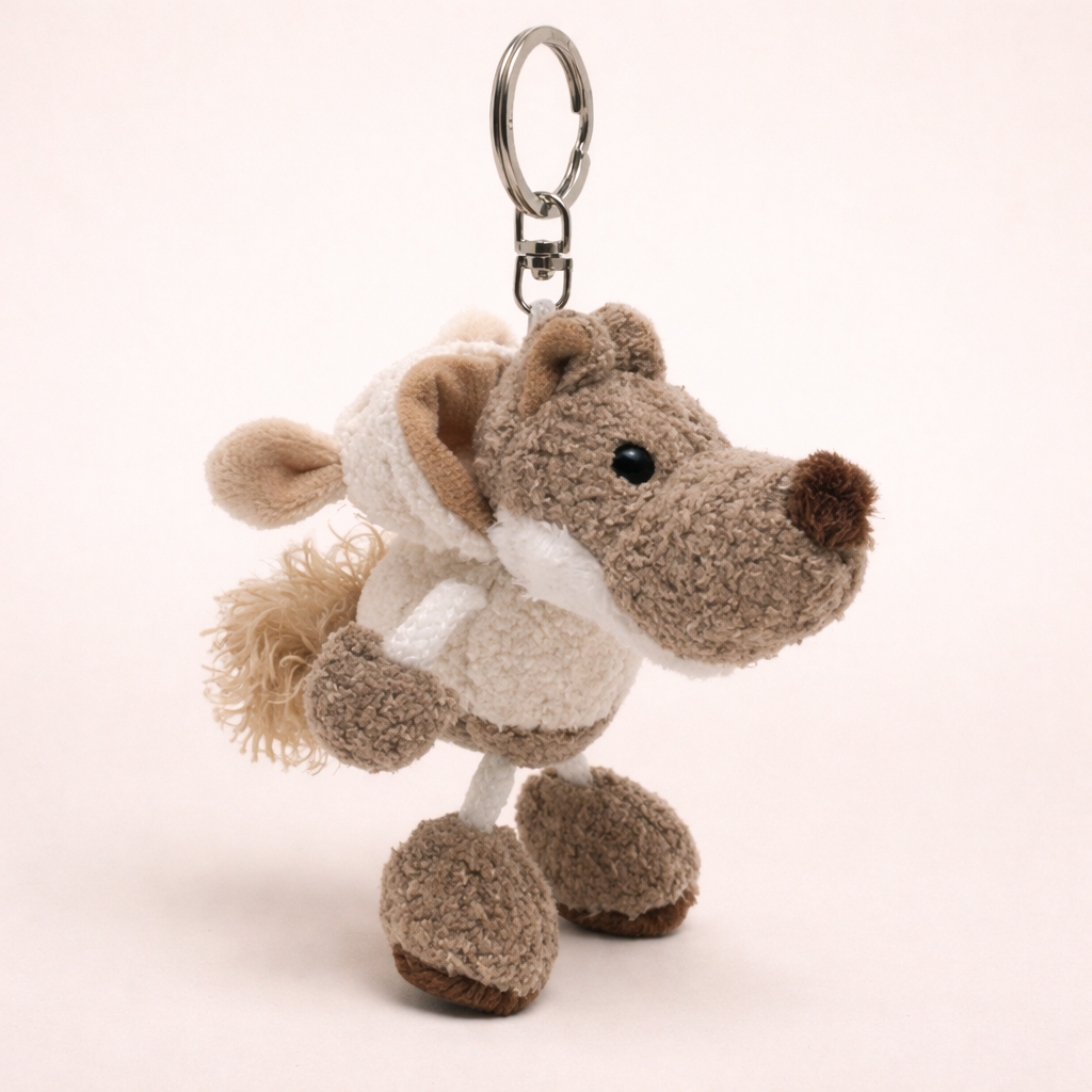 Porte Clé Loup Peluche