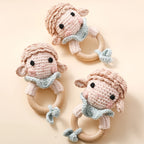 Hochet Bois + Peluche - Mouton - vue 5