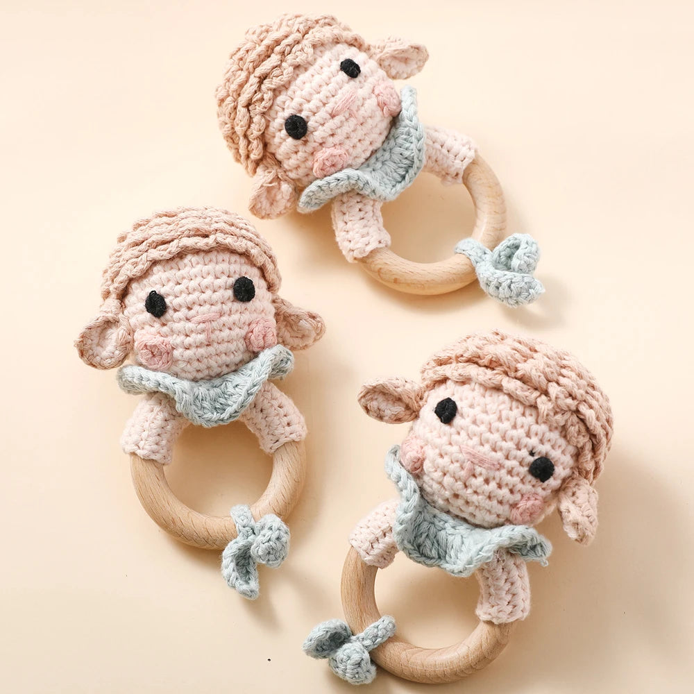 Hochet Bois + Peluche - Mouton - vue 5