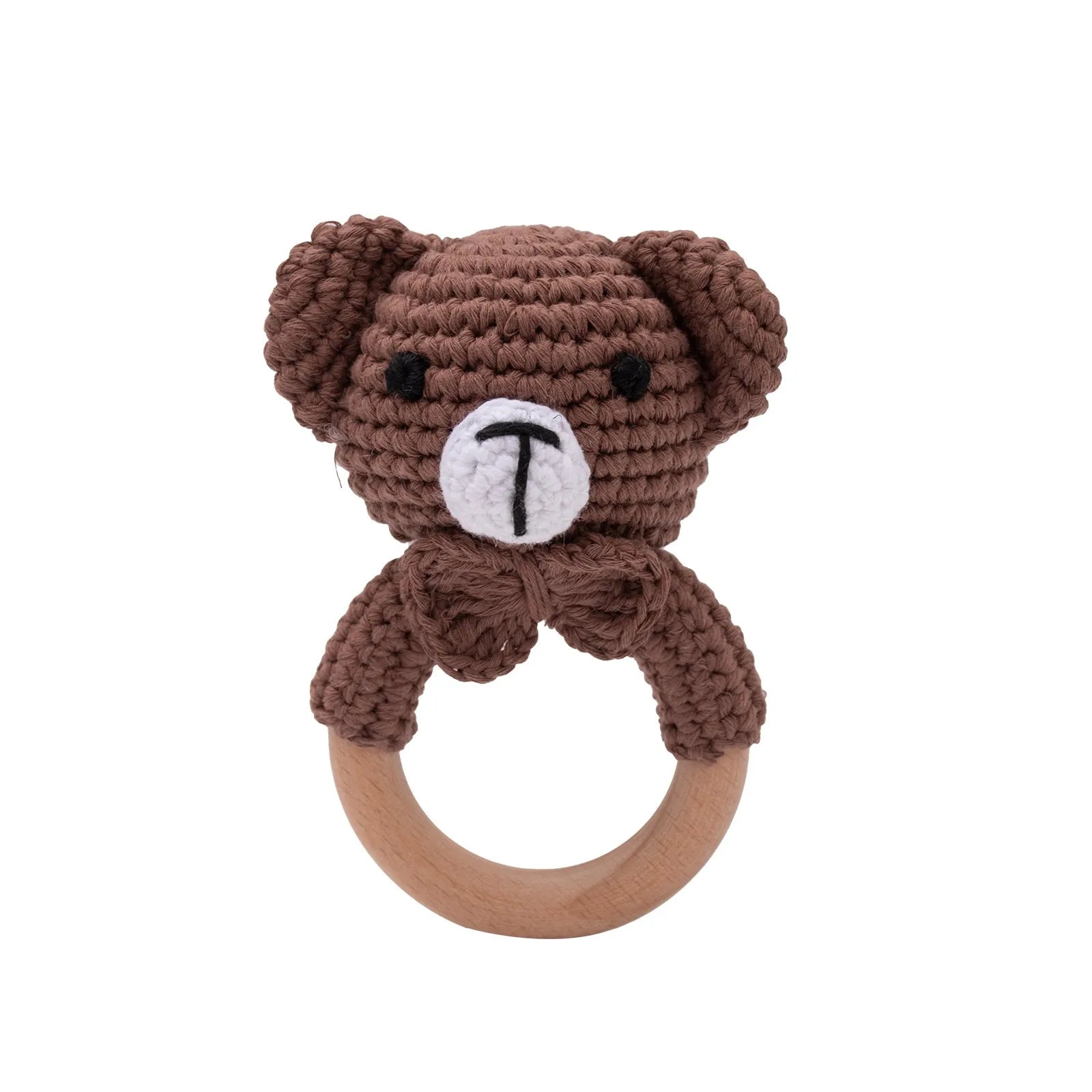 Hochet Ours en Peluche et Bois - vue 2