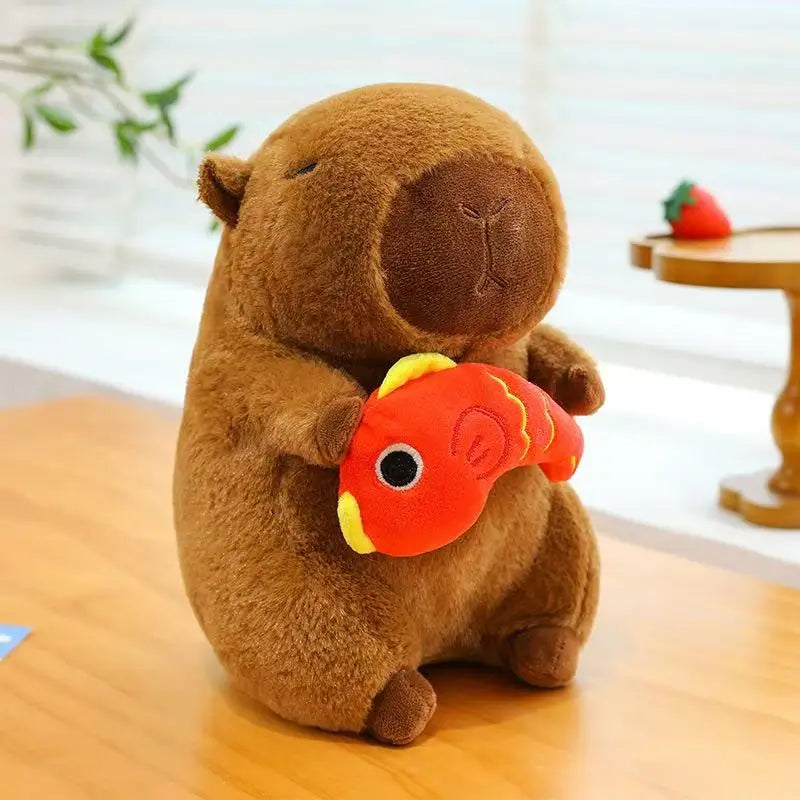 Peluche Capybara avec un Poisson - vue 2