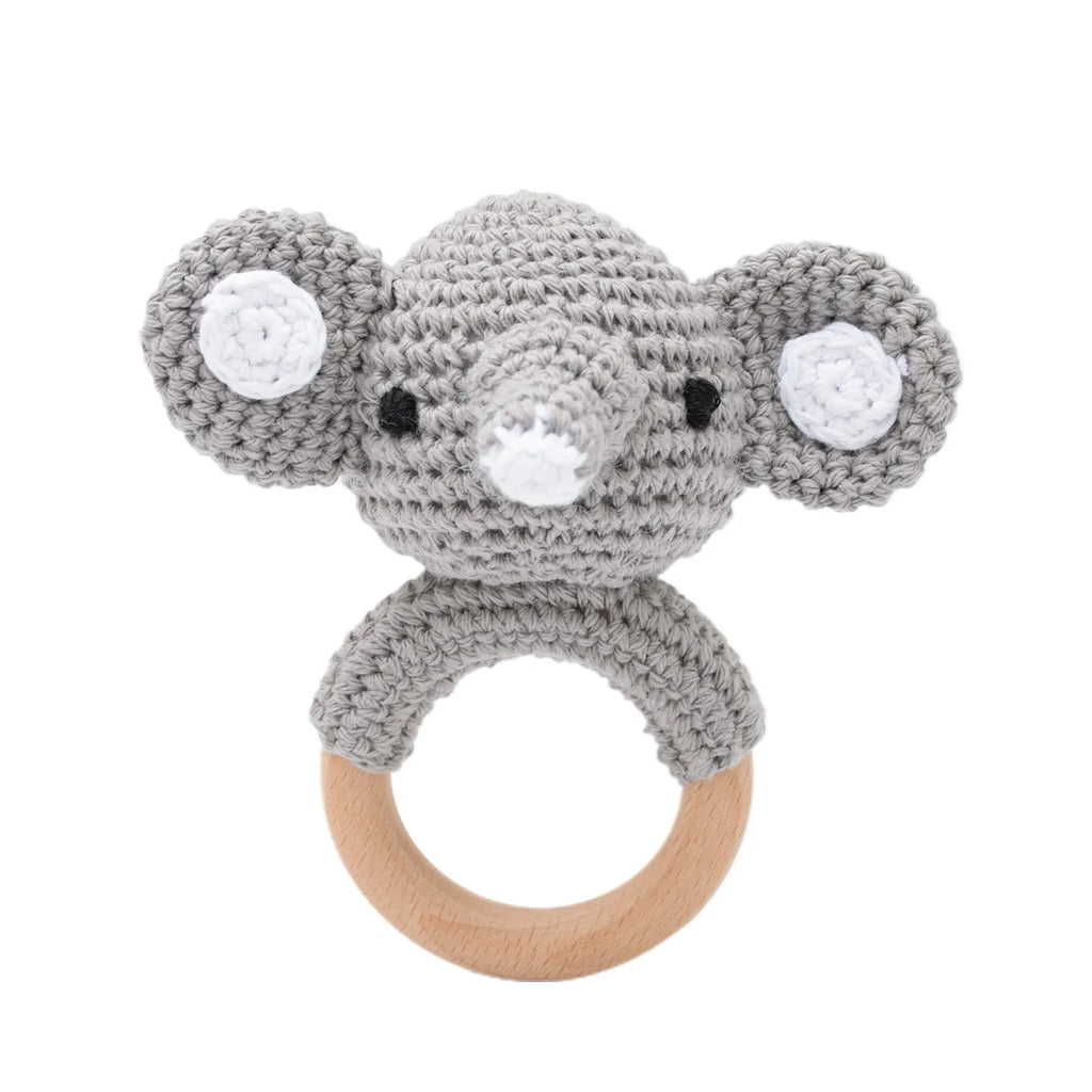 Hochet Éléphant en Peluche et Bois - vue 2