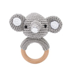 Hochet Éléphant en Peluche et Bois - vue 2