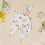 Doudou Lange Lapin - Motifs Arc en Ciel - vue 2
