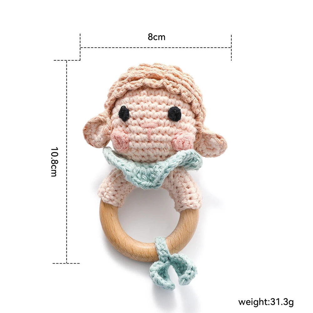 Hochet Bois + Peluche - Mouton - vue 9