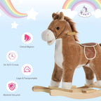 Cheval a Bascule en Peluche Marron - vue 4