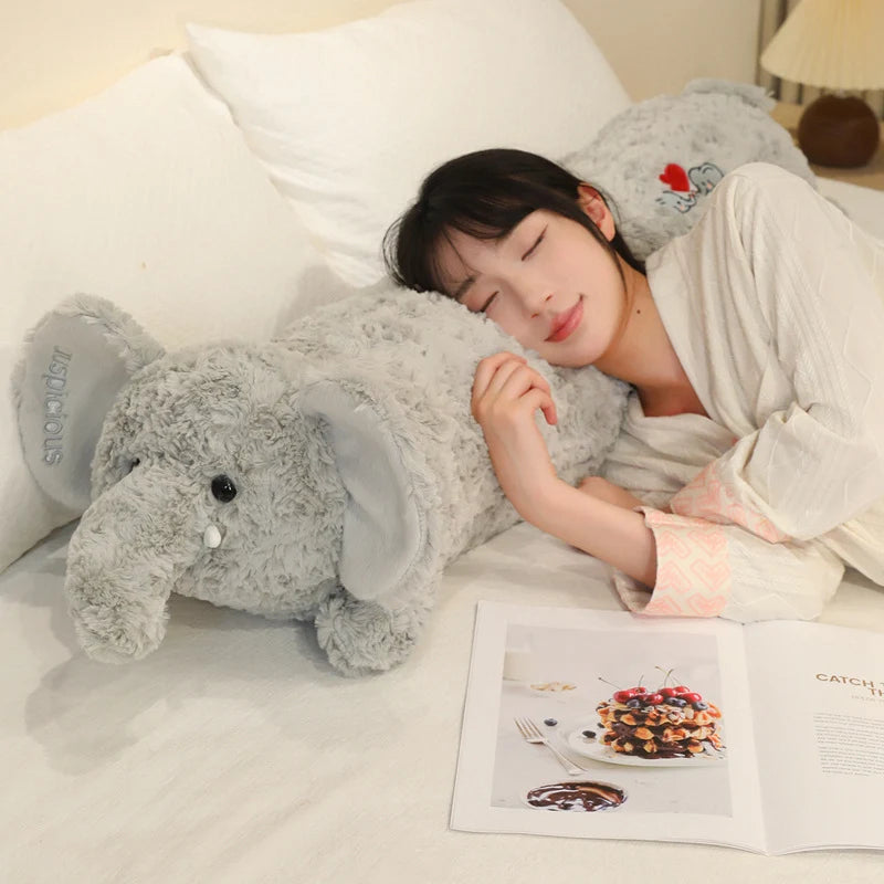 Grande Peluche Éléphant - Oreiller Long - vue 2