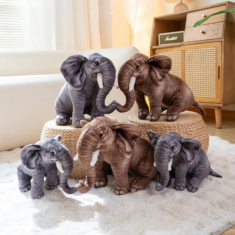 Doudou Éléphant Réaliste Assis - vue 2