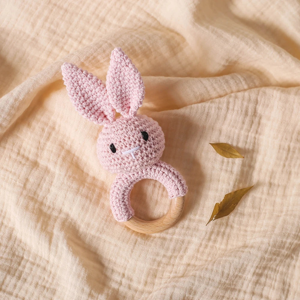 Hochet Peluche et Bois Lapin - Multiples Couleurs - vue 10