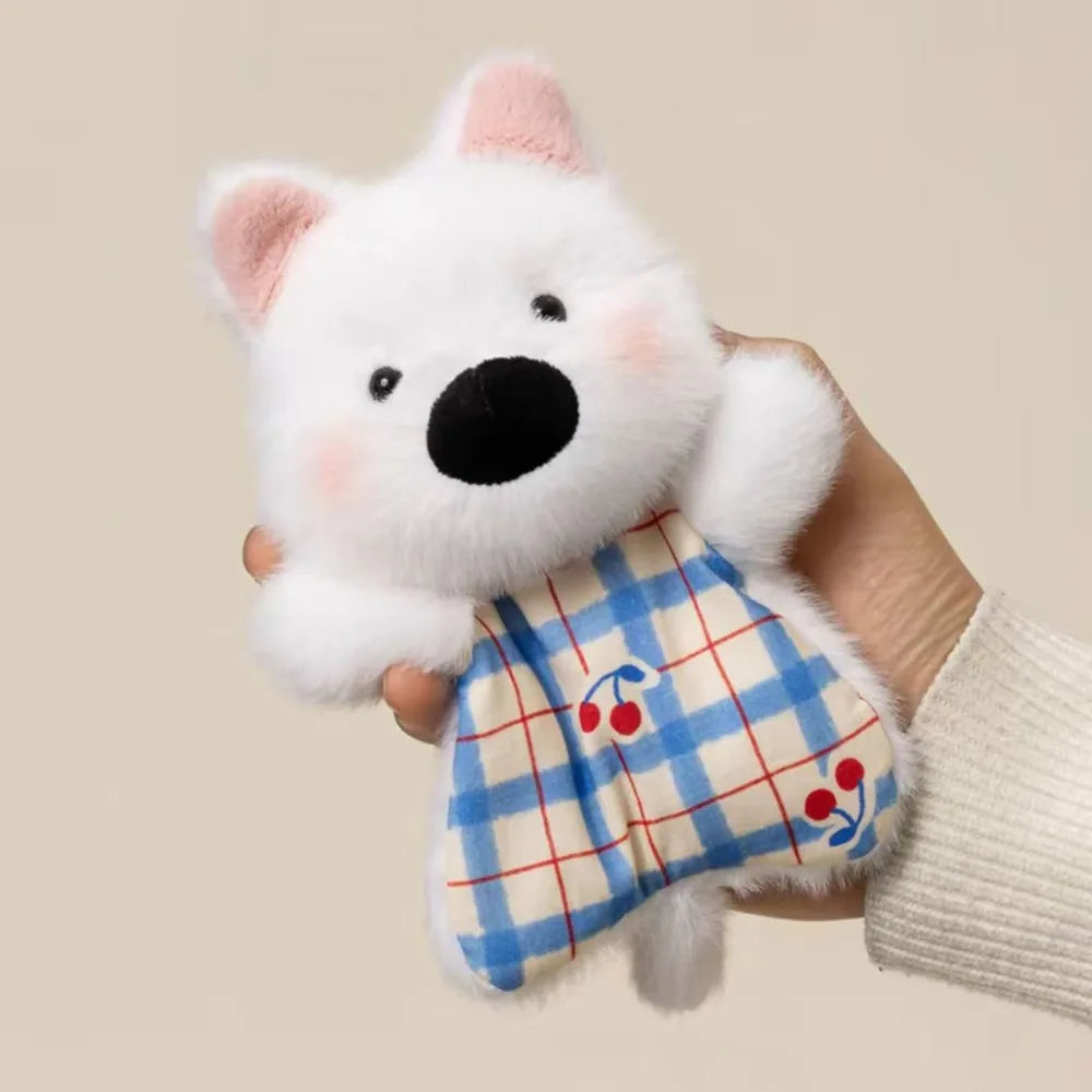 Doudou Plat Rembourrer Chien Blanc - vue 2
