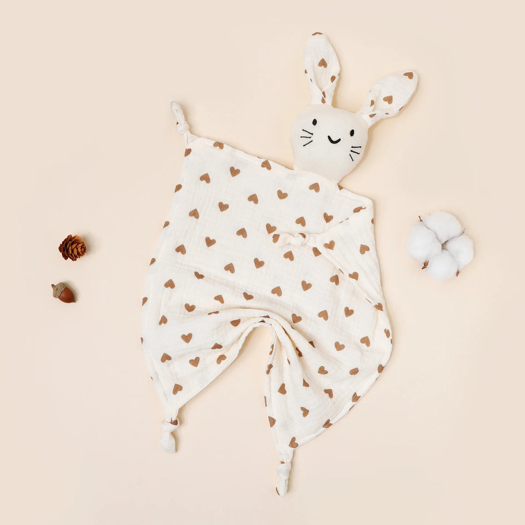 Doudou Plat Lapin - Motifs Cœur - vue 2